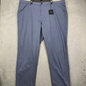 01.Algo‎ Pants Chino Golf Men 44 Blue Performance Tech Wicking Flex Straight NEW